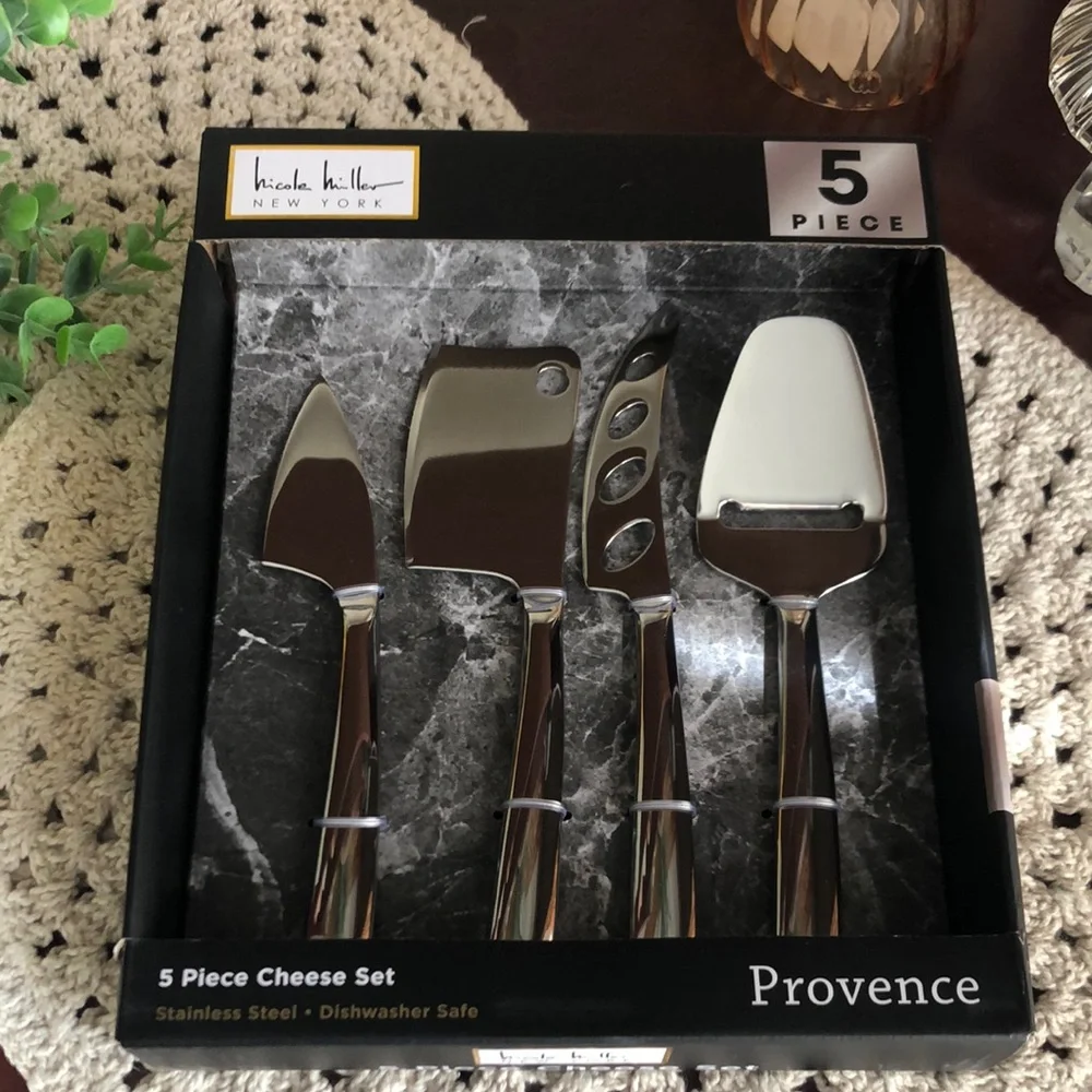 Nicole Miller Stainless Steel Cheese Knife Set